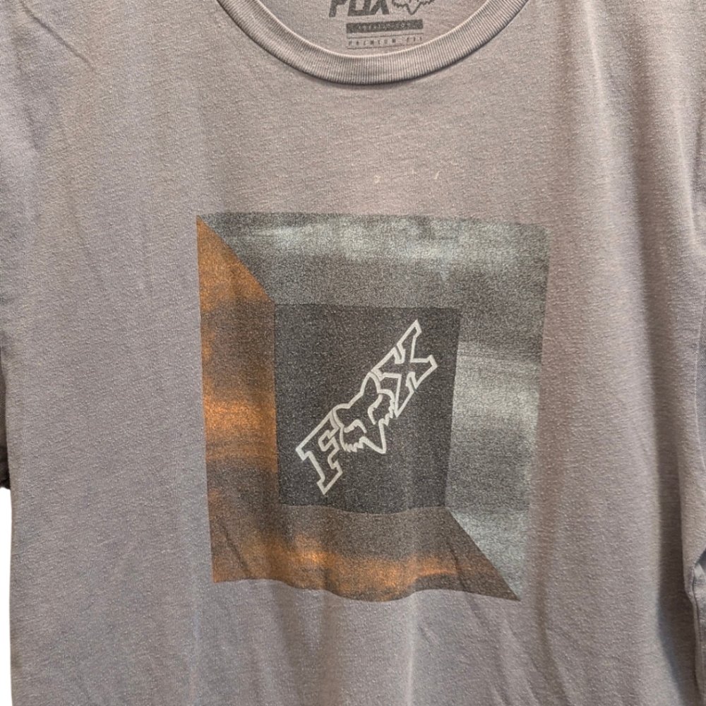 FOX light grey men's shirt in a Medium